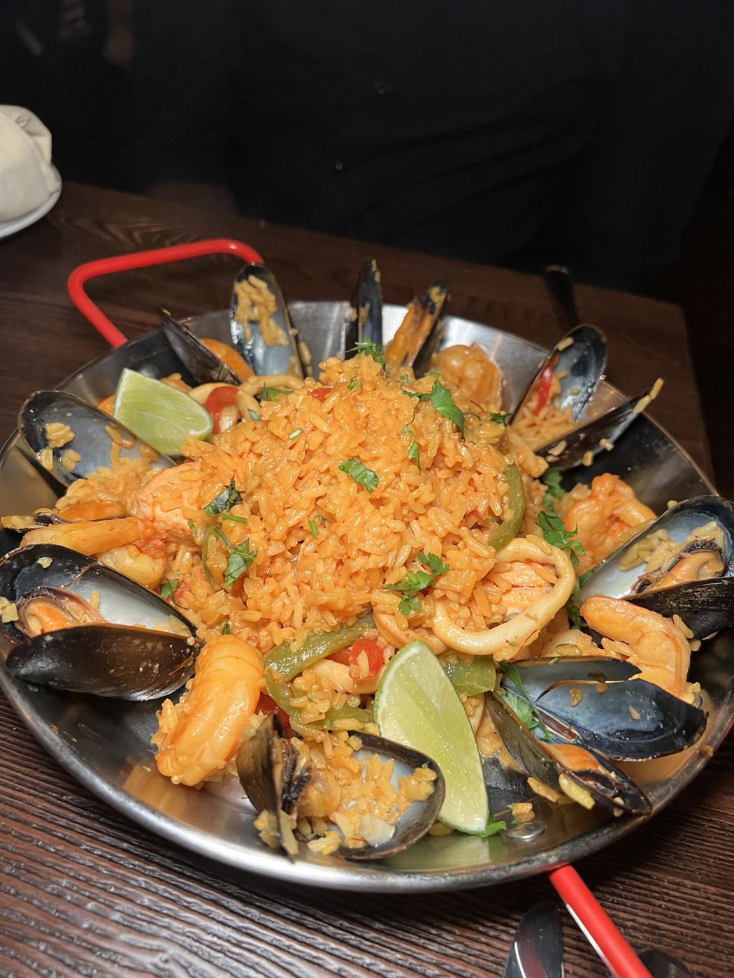 Seafood paella
